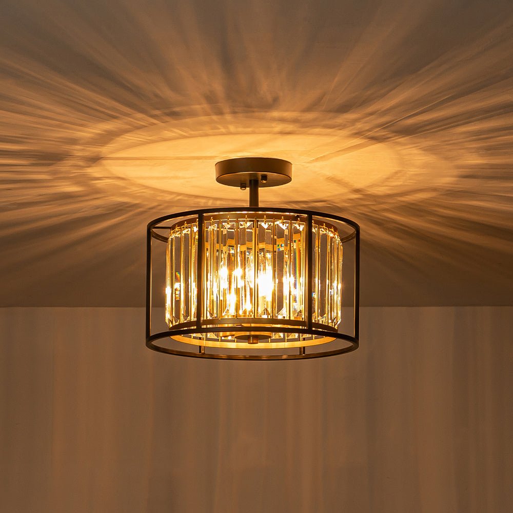 Qvistari Minimalist Crystal Semi Flush Ceiling Light-Relic Pieces