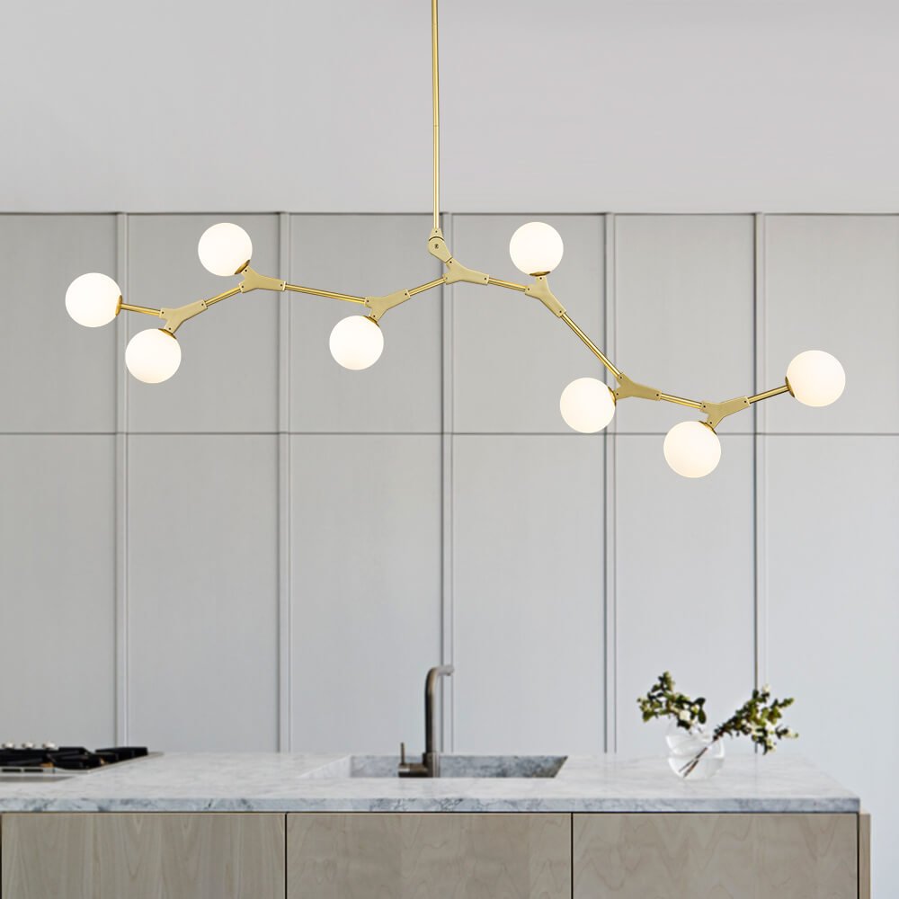Nivero Linear Bubble Glass Chandelier-Relic Pieces