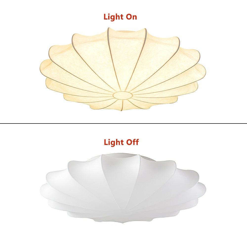 Lunari Mid-Century Modern Silk Flush Mount Light-Relic Pieces