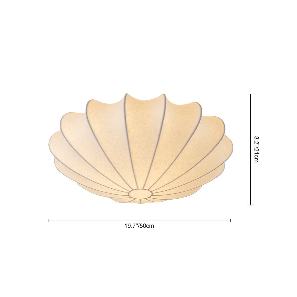 Lunari Mid-Century Modern Silk Flush Mount Light-Relic Pieces
