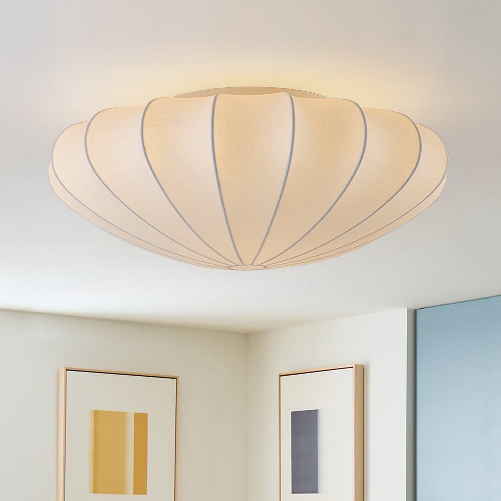 Lunari Mid-Century Modern Silk Flush Mount Light-Relic Pieces