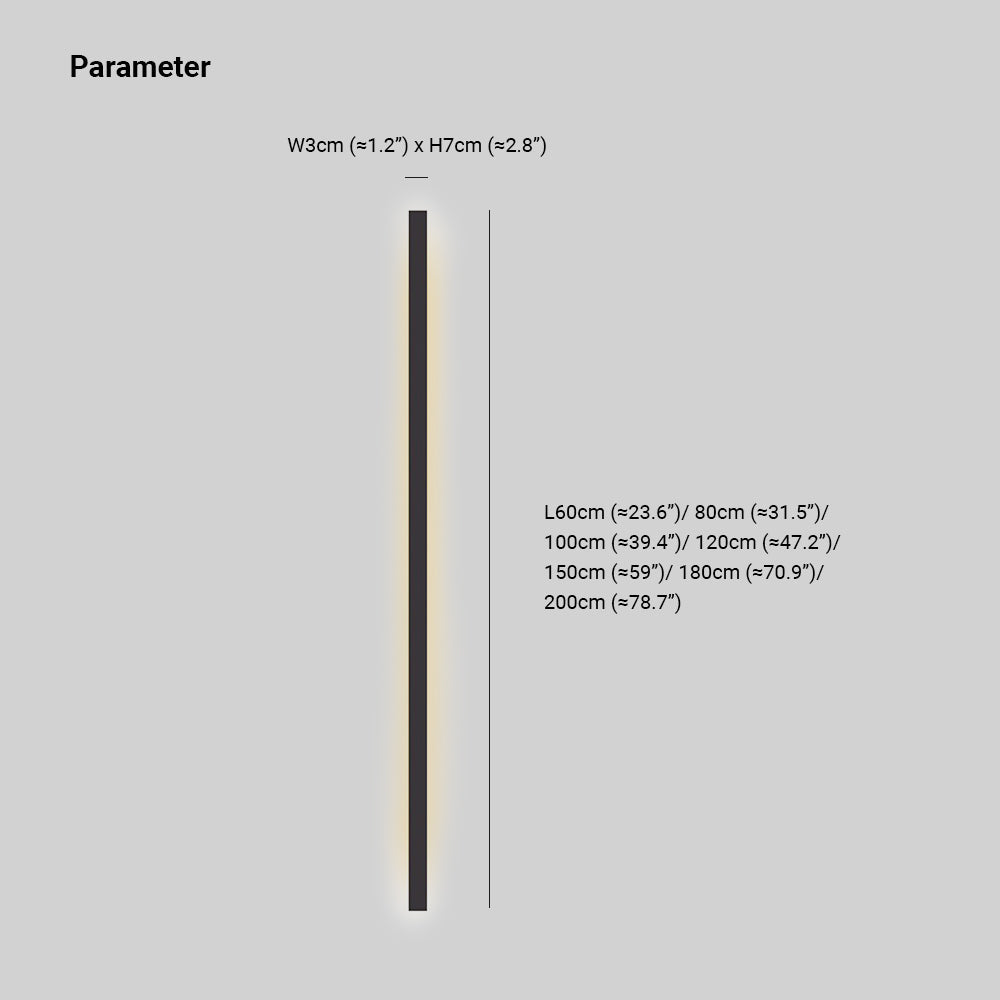 Evoa Modern Slim Linear Black LED Wall Lamp-Relic Pieces
