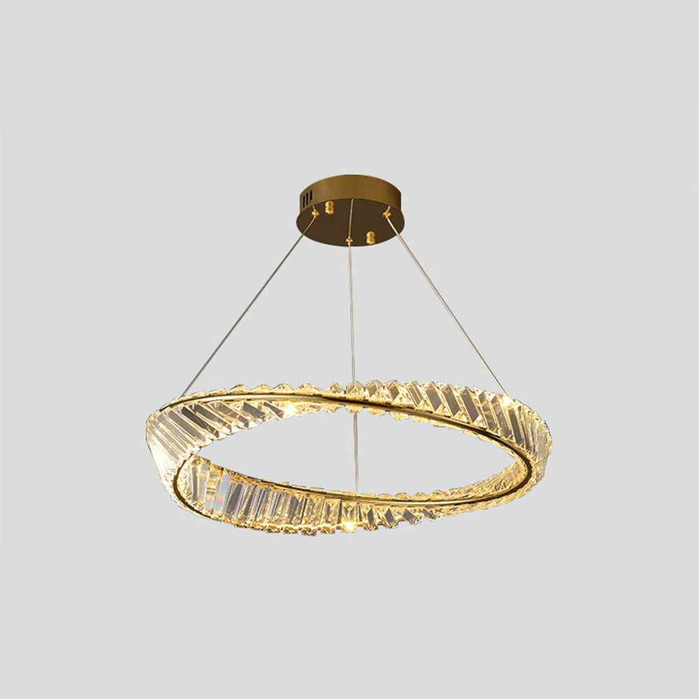 Gusosal Modern Luxury Round Glass Chandelier, Gold