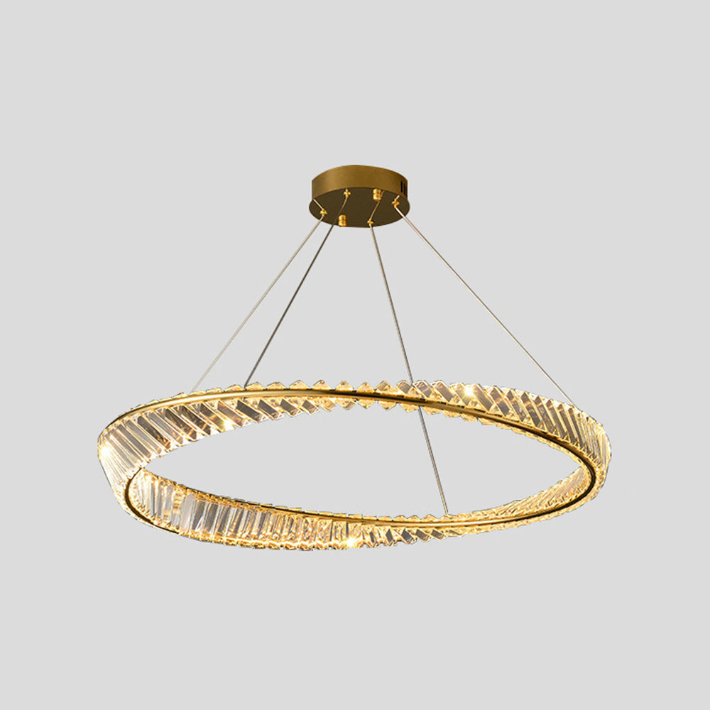 Gusosal Modern Luxury Round Glass Chandelier, Gold