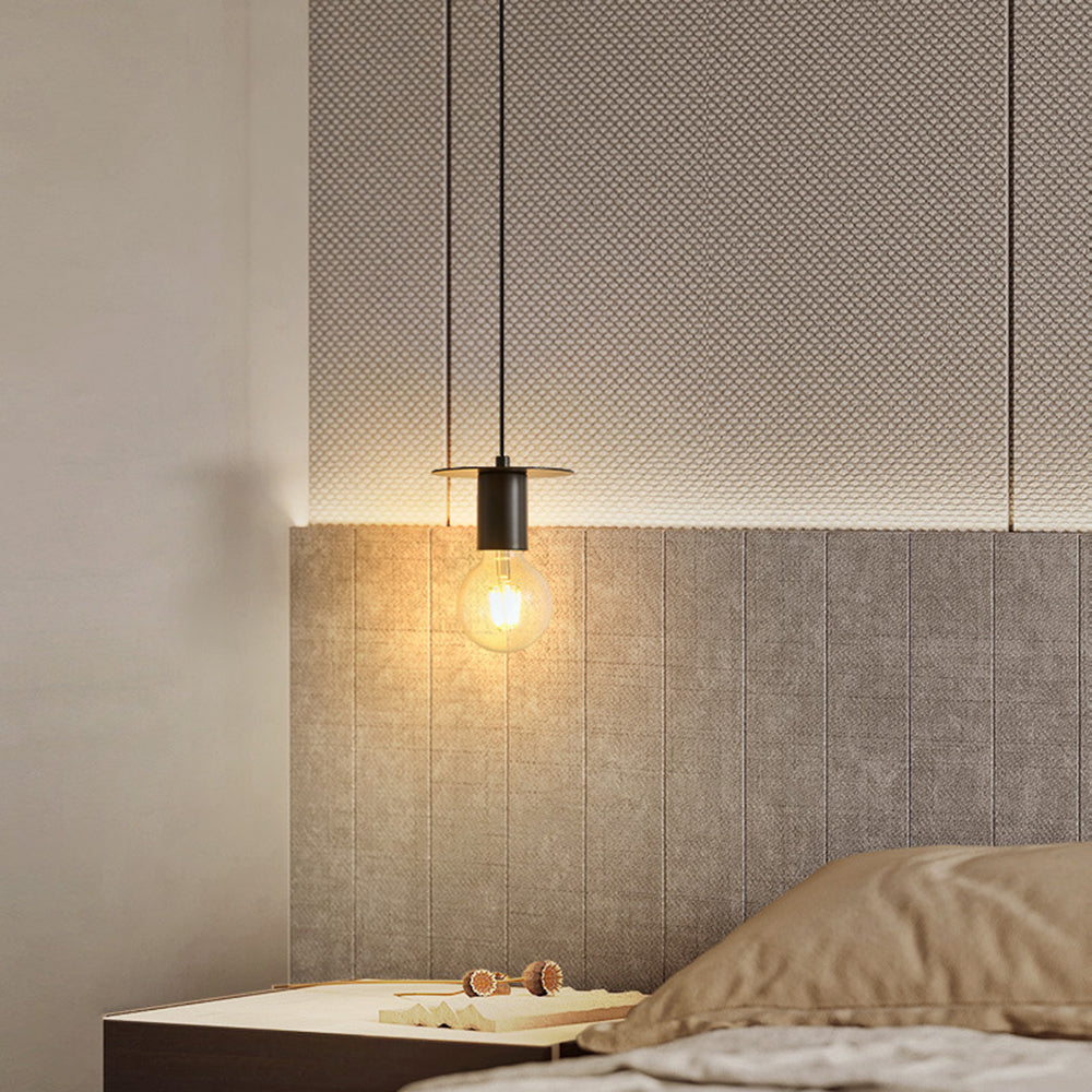 Jemibal Modern Simple Pendant Light Copper Walnut Bedroom Dining Room