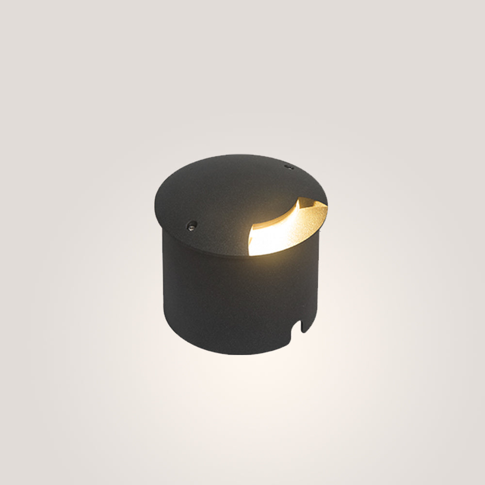 Minelan Metal Cylindrical Outdoor Step/Deck Light, Black