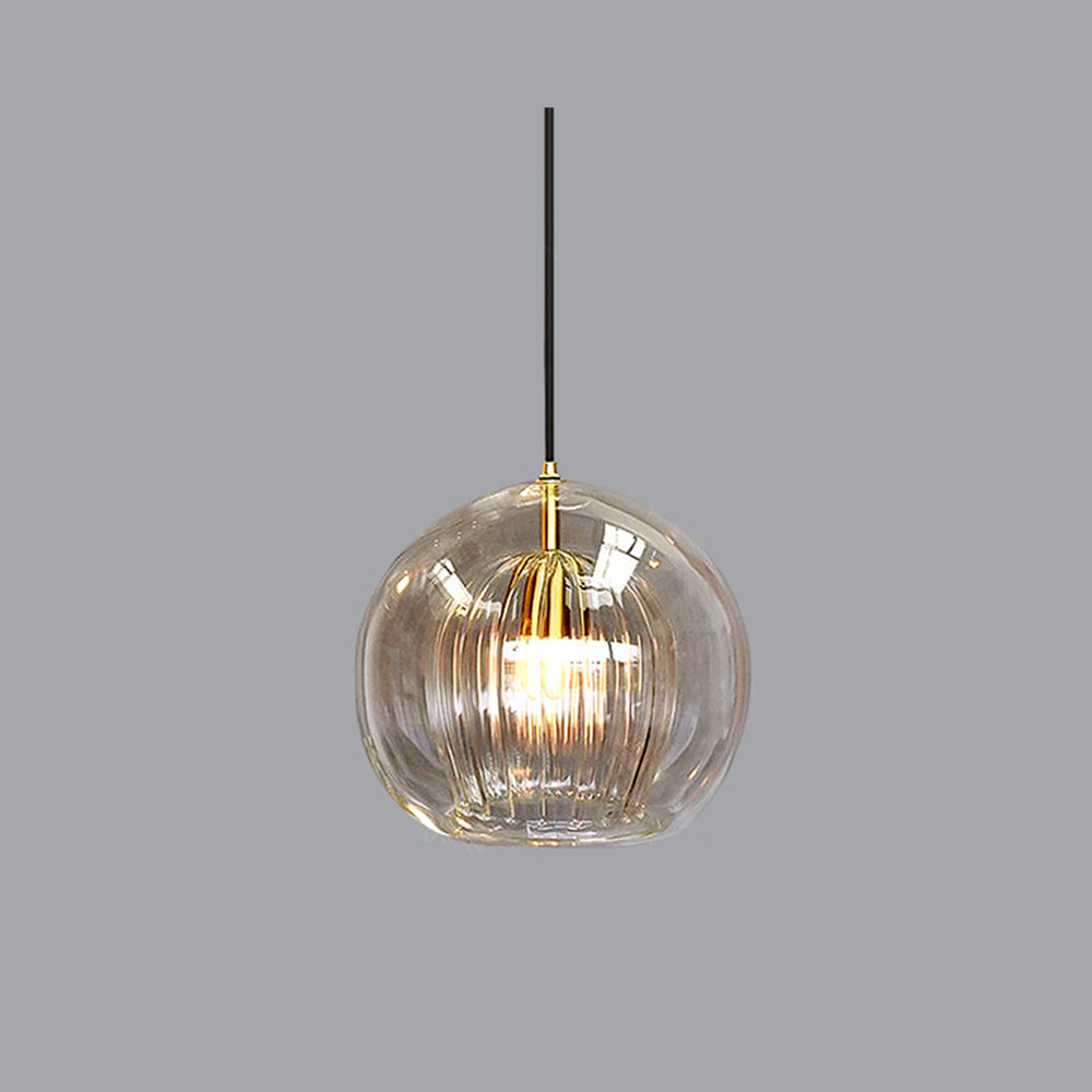 Althio Pendant Light Glass Globe Clear Amber-Relic Pieces