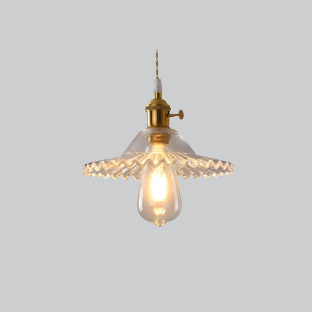 Ledivar Art Deco Blown Brass & Glass Pendant Light, 7 Styles