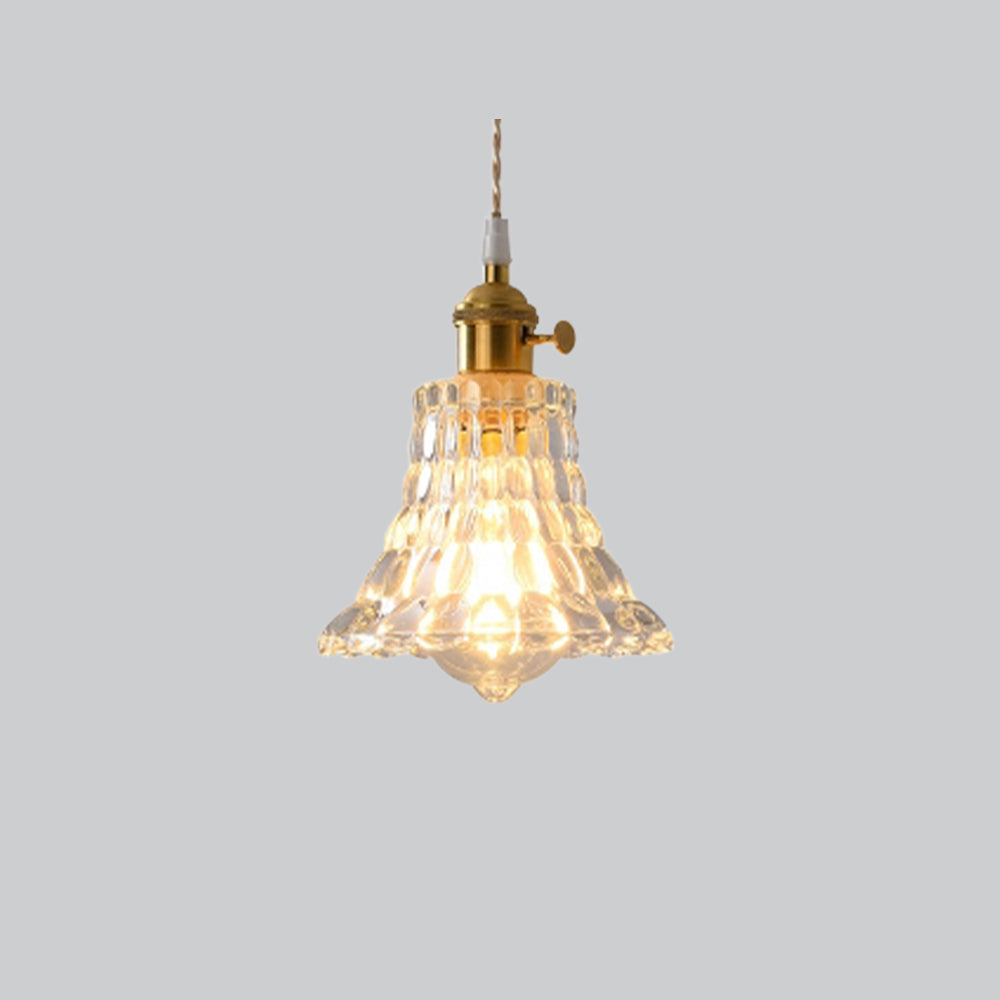 Ledivar Art Deco Blown Brass & Glass Pendant Light, 7 Styles