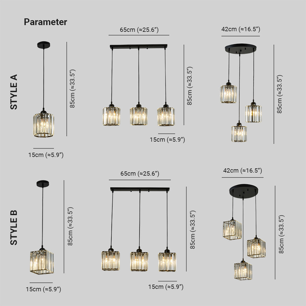 Maruvo Pendant Light Modern Cluster Cylinder Glass-Relic Pieces