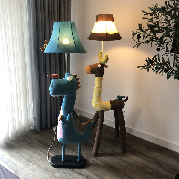 Jigudum Modern Dinosaur Metal/Fabric Floor Lamp