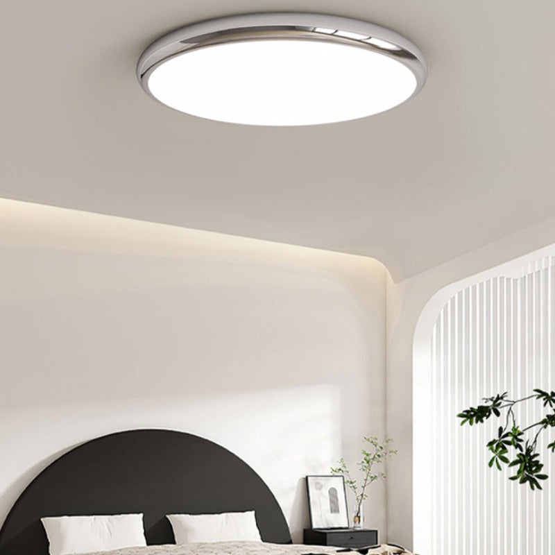 Cikogin Retro Circle Flush Mount Ceiling Light White Metal Bedroom