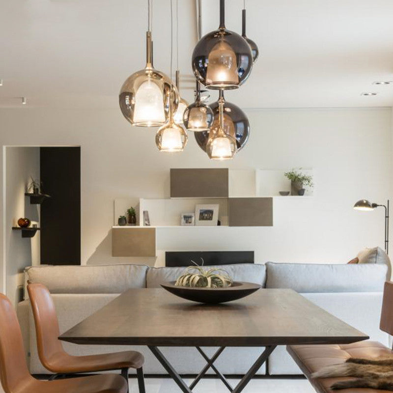 Ramekoke Pendant Light Glass Modern Sphere LED Dining Room