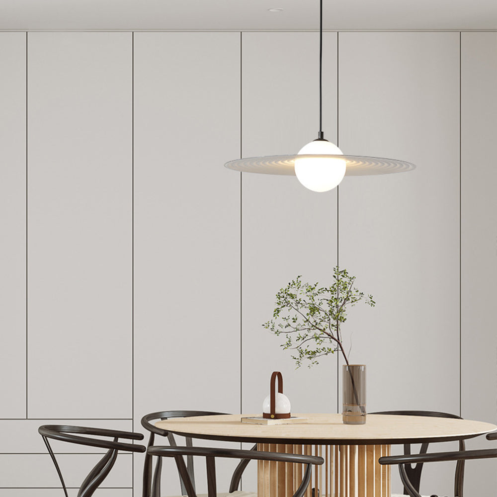 Tebikat Minimalist Star Ring Pendant Light,Black/White