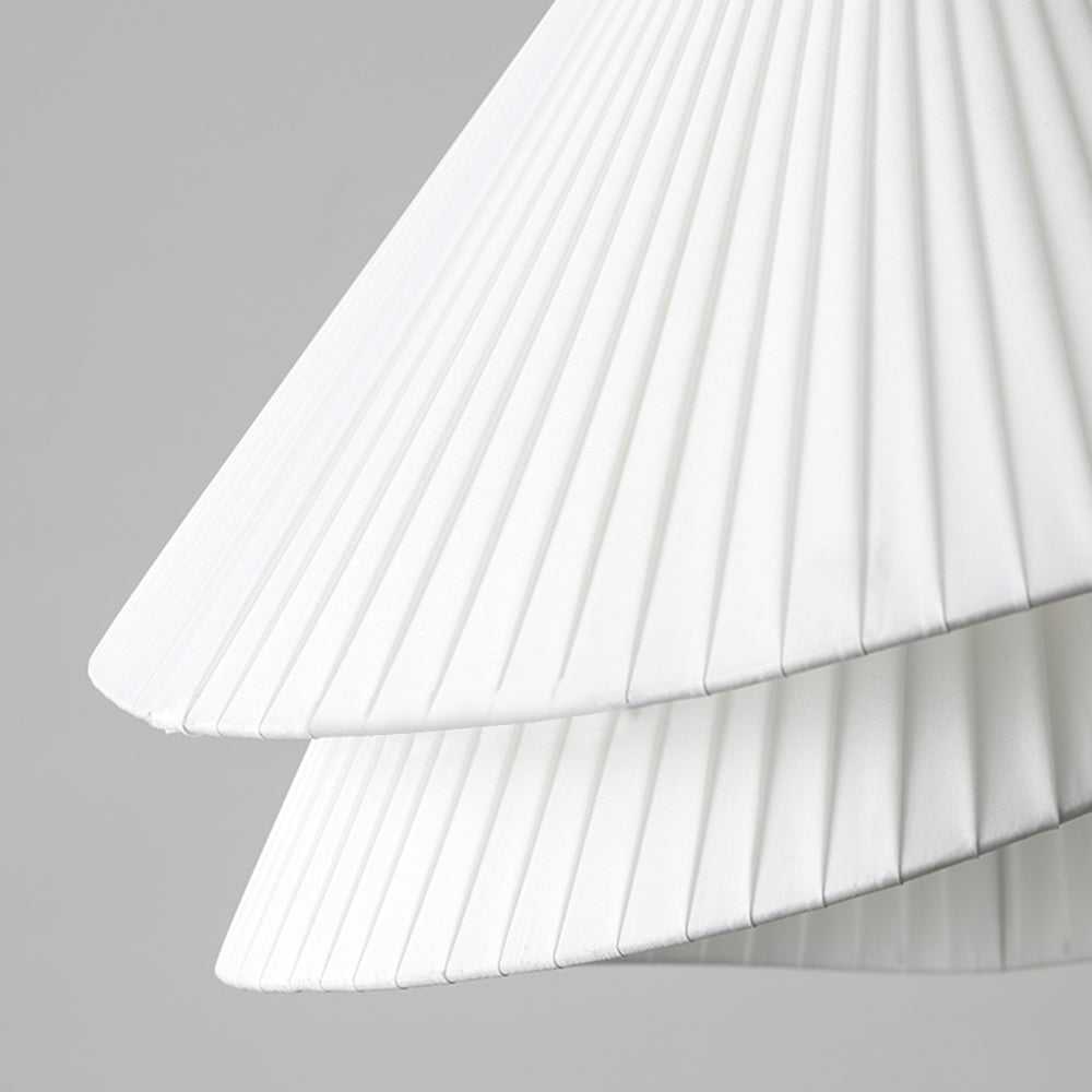Libobir Minimalist Double Overlap Fabric LED Pendant Light, White