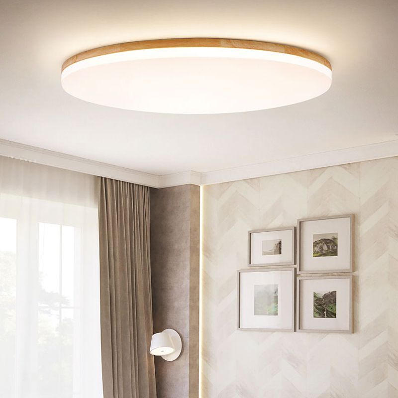 Norev Ceiling Light Slim Round Wood Frame-Relic Pieces