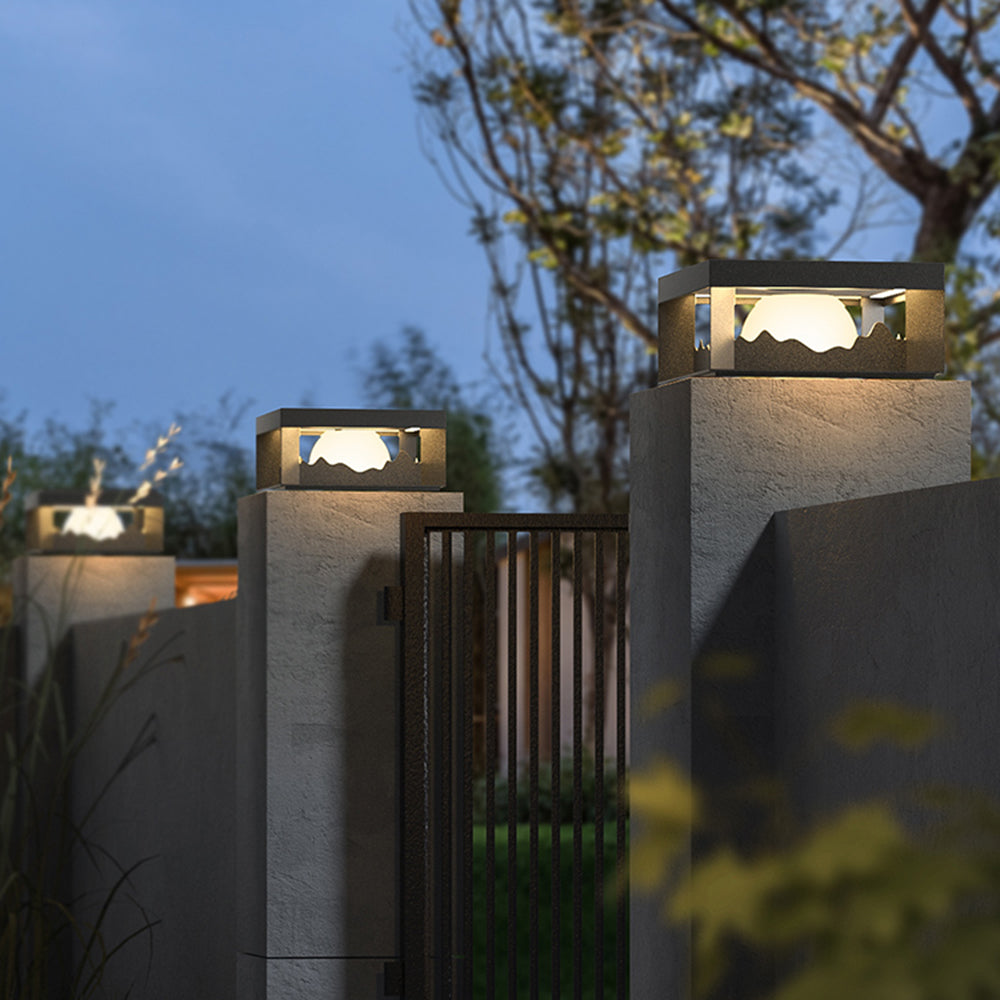 Kanigit Modern Mountain Metal Outdoor Lamp, Warm Light