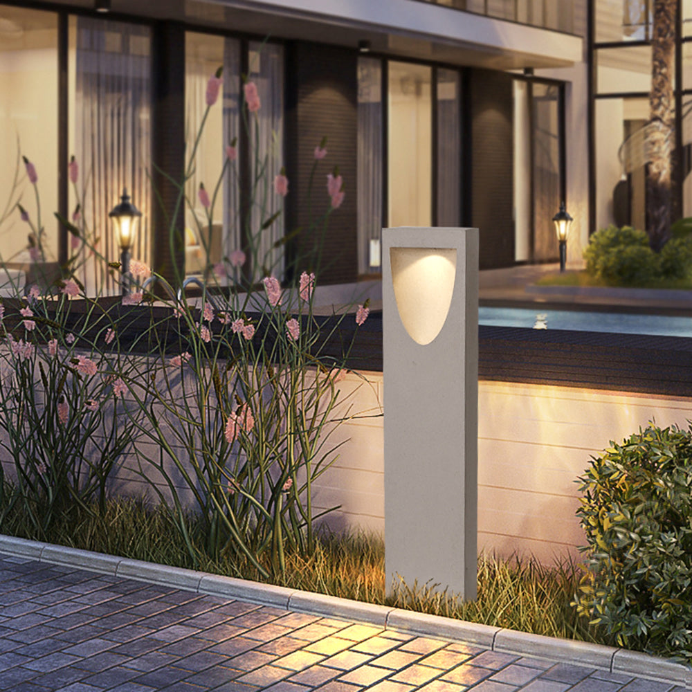 Ludigom Modern Stone Reflection Outdoor Path Light, Gray