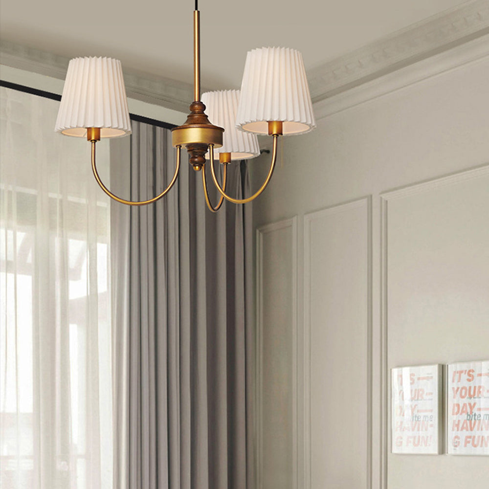 Pesotek Modern Retro Fabric Chandelier, White/Green