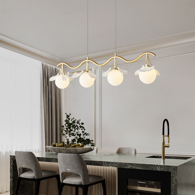 Gimageni Luxury Minimalist Chandelier Creative Leaf Glass Living Room