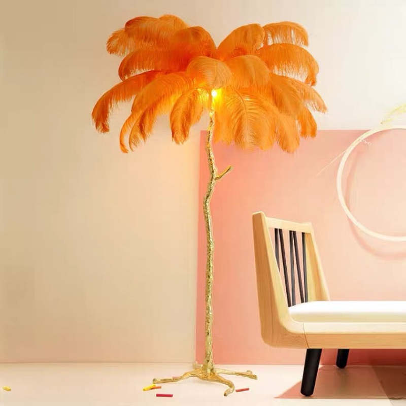 Salenor Nordic Luxury Unique Ostrich Feather Floor Lamp/Table Lamp-Relic Pieces
