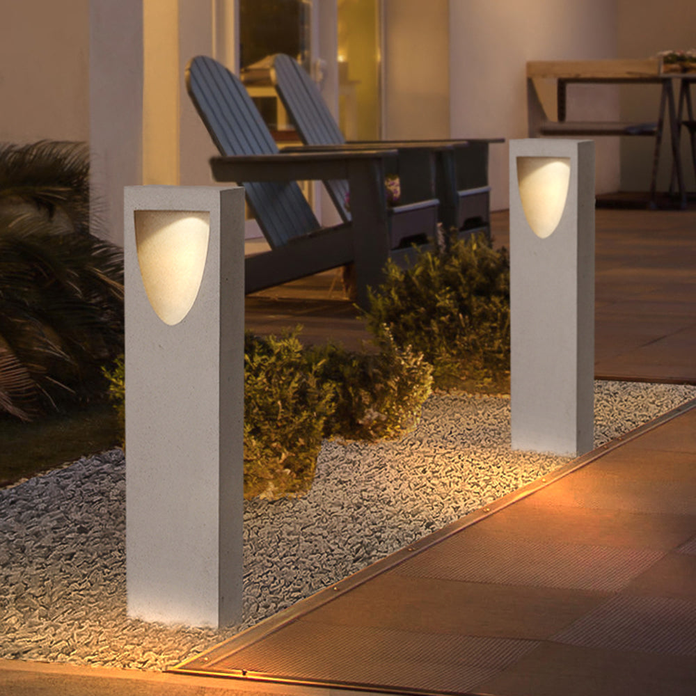 Ludigom Modern Stone Reflection Outdoor Path Light, Gray
