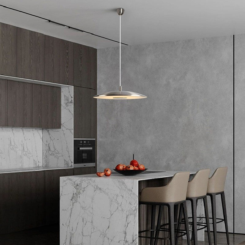 Votalome kitchen Pendant Light White& Nickel Post Modern