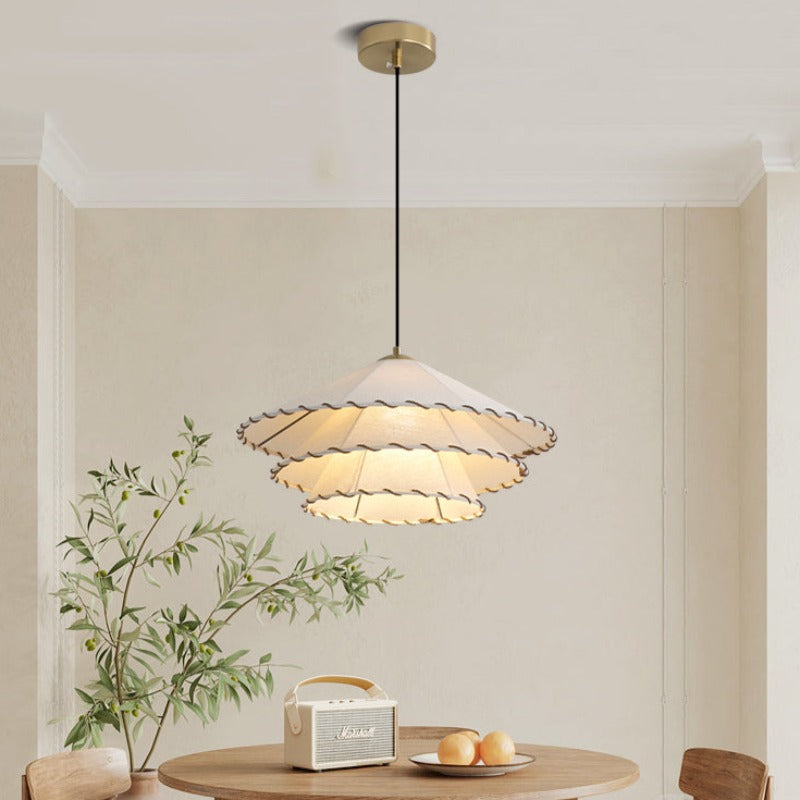 Numaban Boho Decorative LED Pendant Light Yellow Fabric Bedroom Restaurant