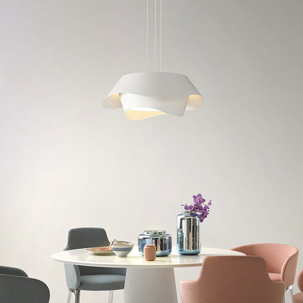 Gadedol Art Deco Flower Shape Pendant Light, White