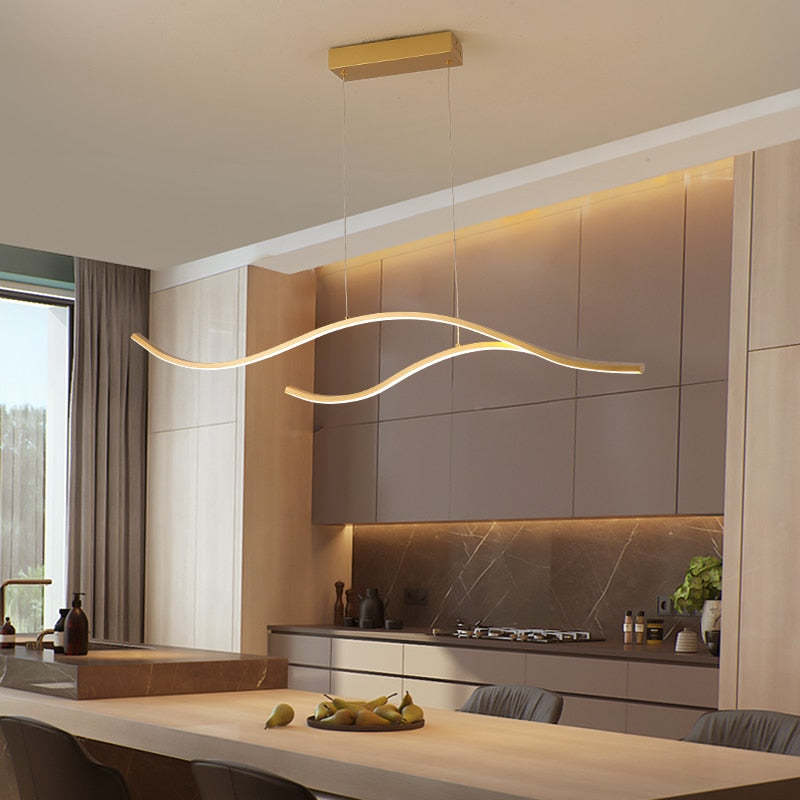 Misigat Modern Wave Pendant Light, 2 Colour
