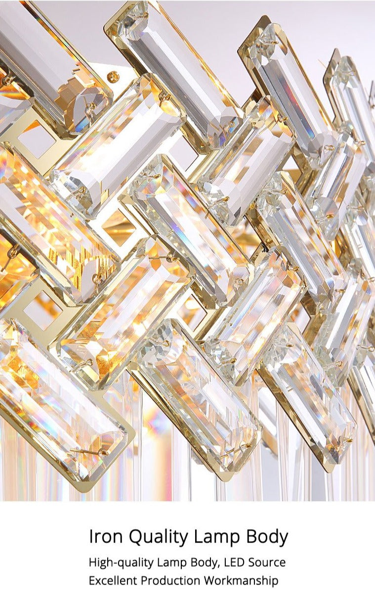 Konamud Luxury Gold Chandelier, Crystal & Metal