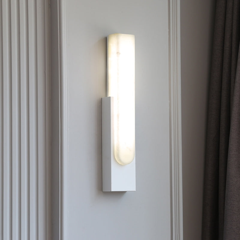 Bopuget Modern Rectangular Stone Metal Wall Lamp