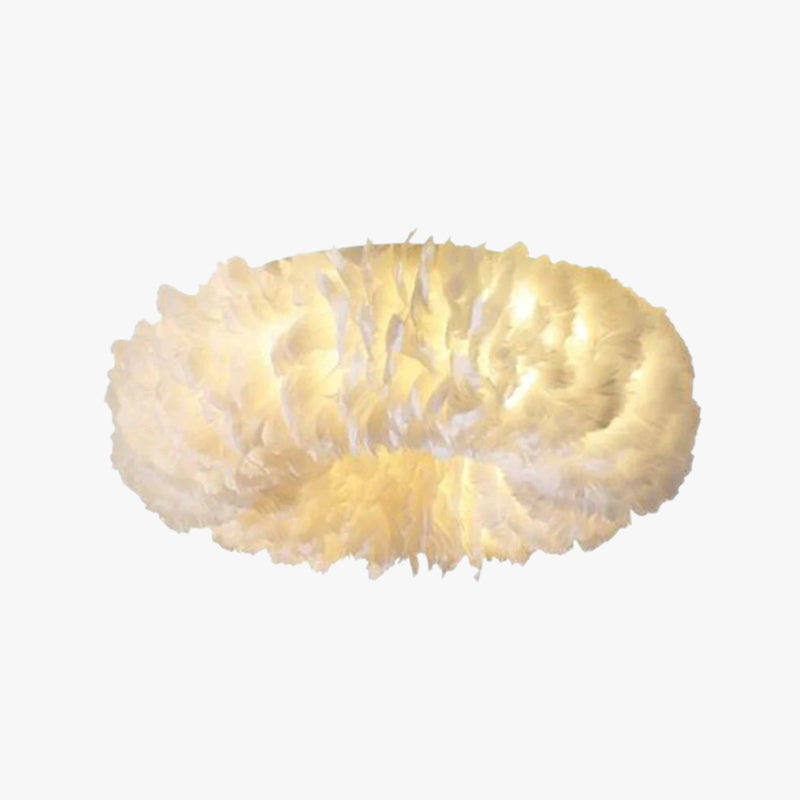 Velix Swan Feather Round Ceiling Light-Relic Pieces