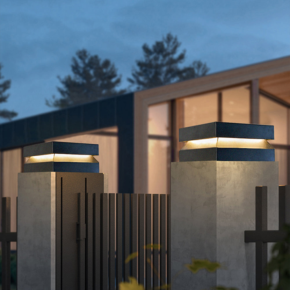 Corvex Outdoor Lamp Modern Concave Black Solar-Relic Pieces