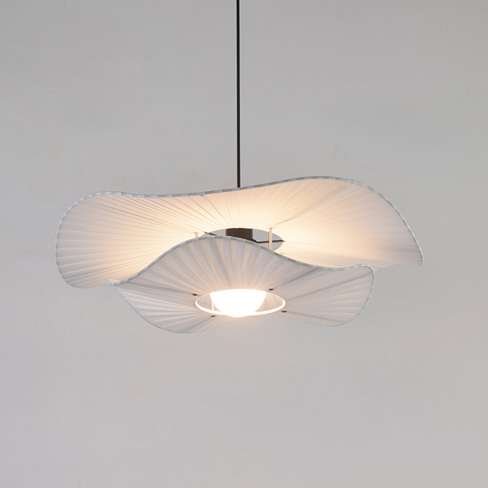 Nilarim Modern Nordic Cloth/Metal Shell Pendant Light, White