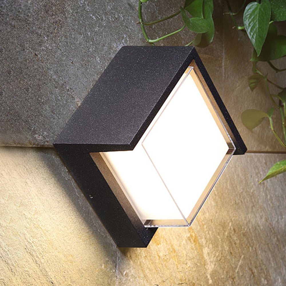 Wuneger Modern Round/Rectangular Metal/ Outdoor Wall Lamp, Black