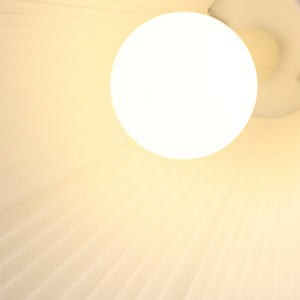 Libobir Minimalist Double Overlap Fabric LED Pendant Light, White