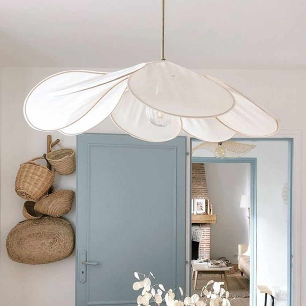 Vapukor Pendant Light Vintage Rustic Wabi Sabi, Fabric, White/Brown
