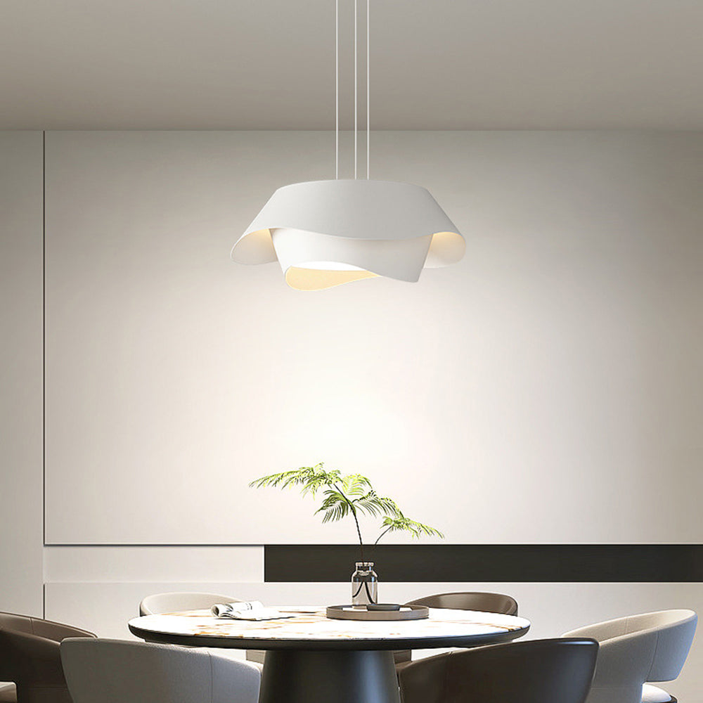 Gadedol Art Deco Flower Shape Pendant Light, White