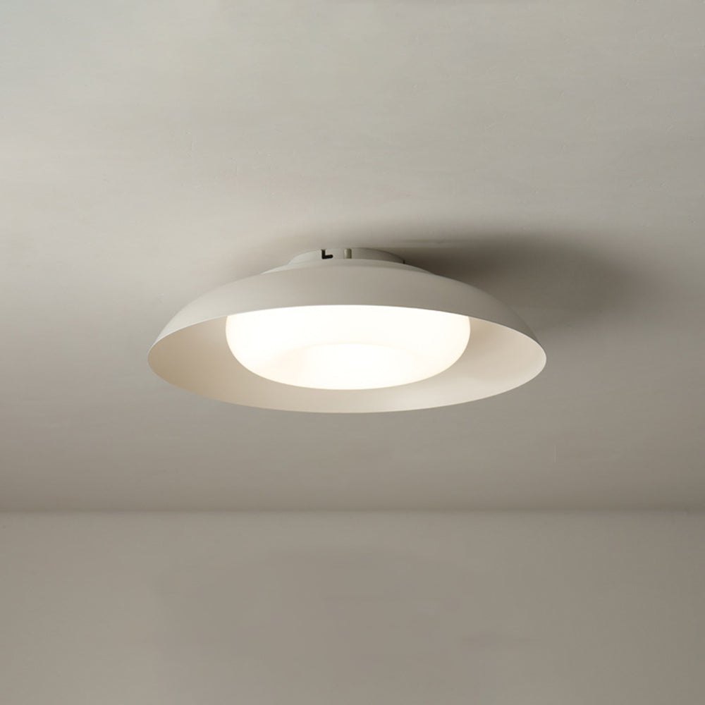 Mosugin Nordic Bowl Flush Mount Ceiling Light, White
