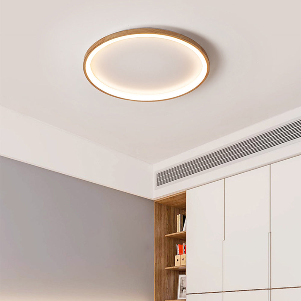 Bobukal Wood Inner Halo Flush Mount Ceiling Light