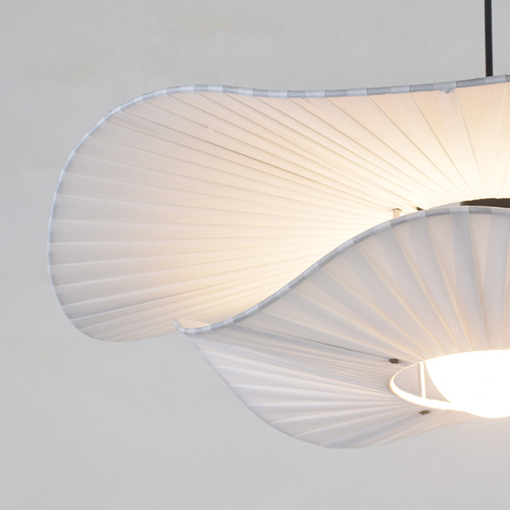 Nilarim Modern Nordic Cloth/Metal Shell Pendant Light, White