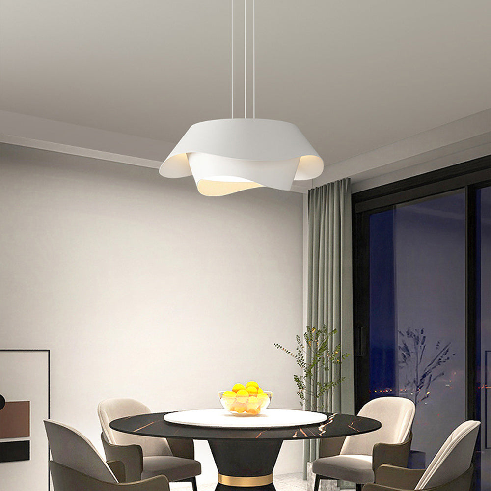 Gadedol Art Deco Flower Shape Pendant Light, White