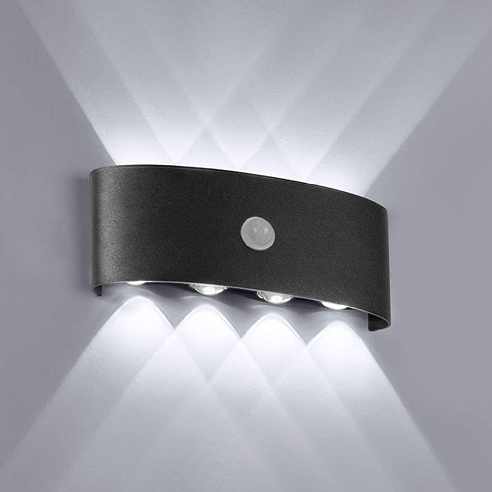 Pikitur Modern Simple Metal/ Fixtures Up And Down LED Light Wall Lamp, Black/White