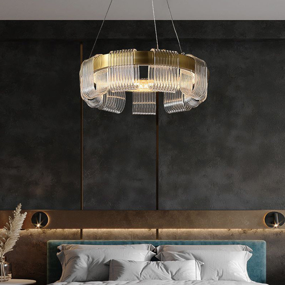 Maguvot Modern Ring Pendant Light, White/Gold