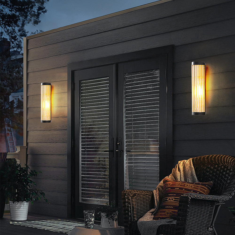 Seluno Wall Lamp Modern Semi-Cylindrical Outdoor Black-Relic Pieces