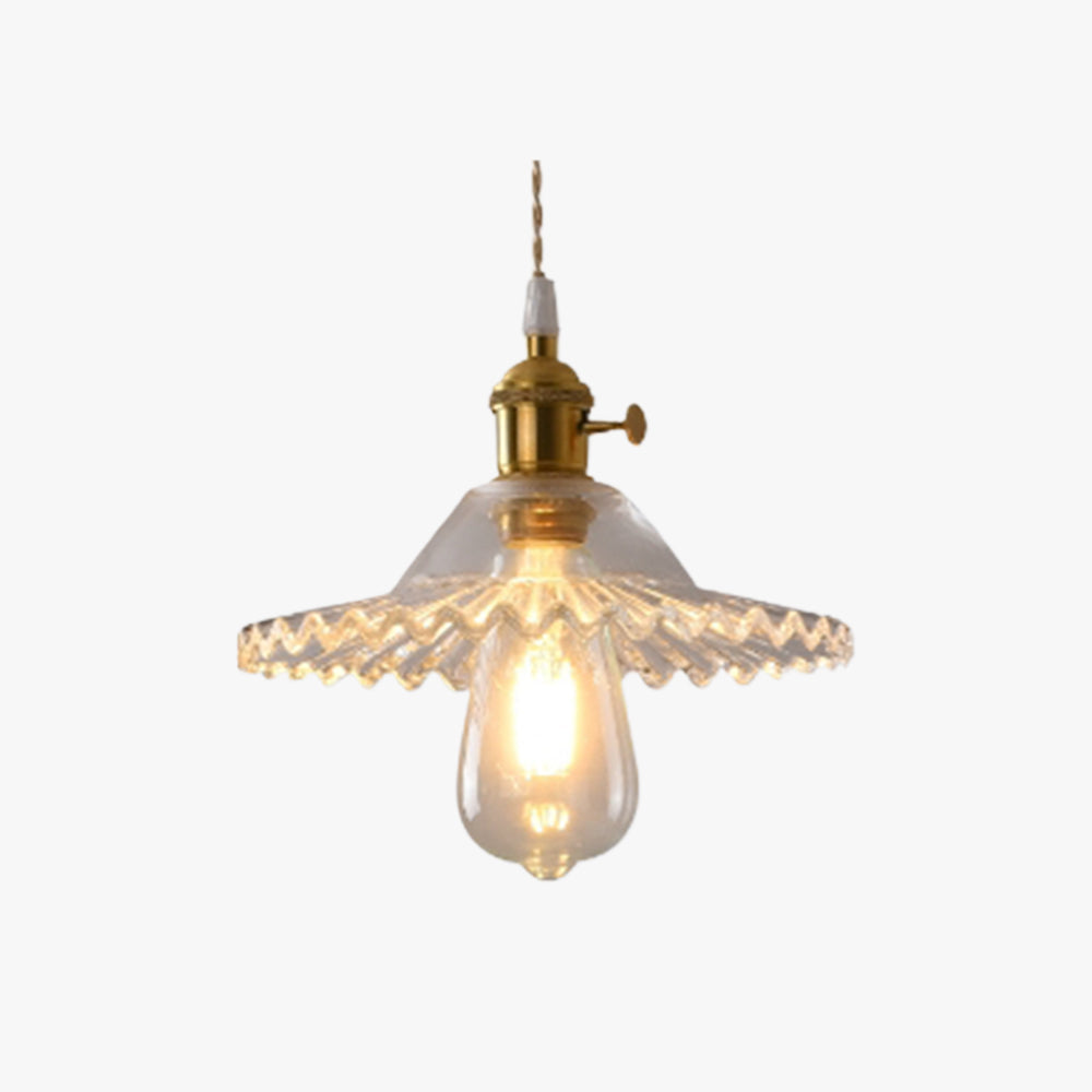 Ledivar Art Deco Blown Brass & Glass Pendant Light, 7 Styles