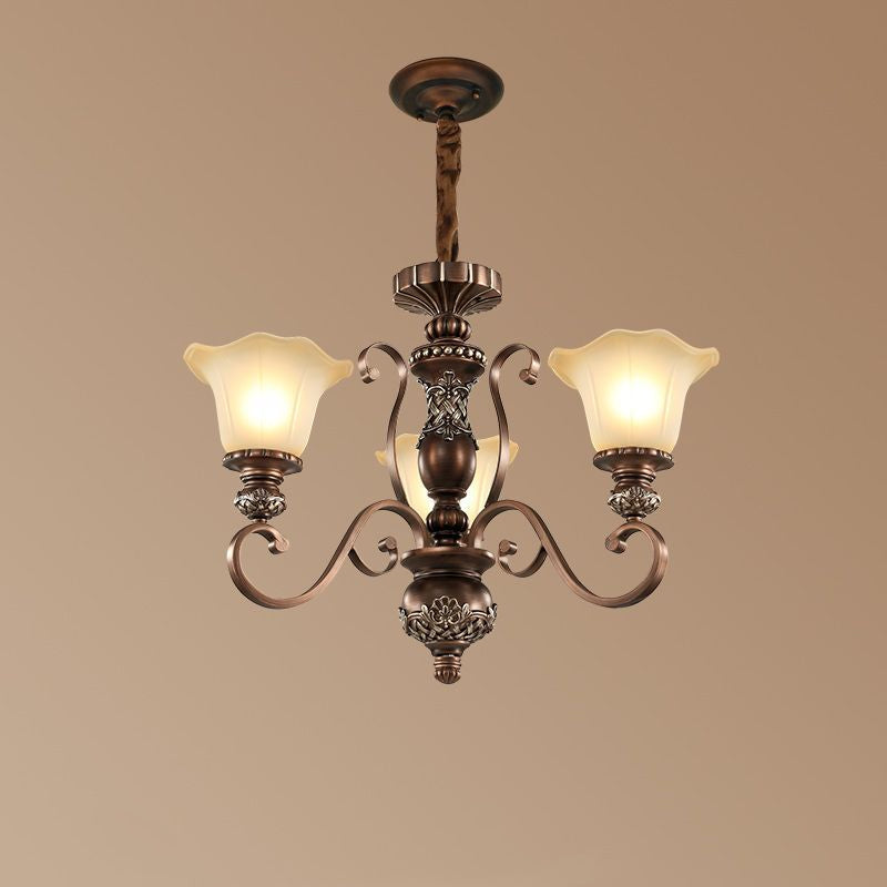 Nevitore Retro Flower Pendant Light Metal Glass Living Room Bedroom