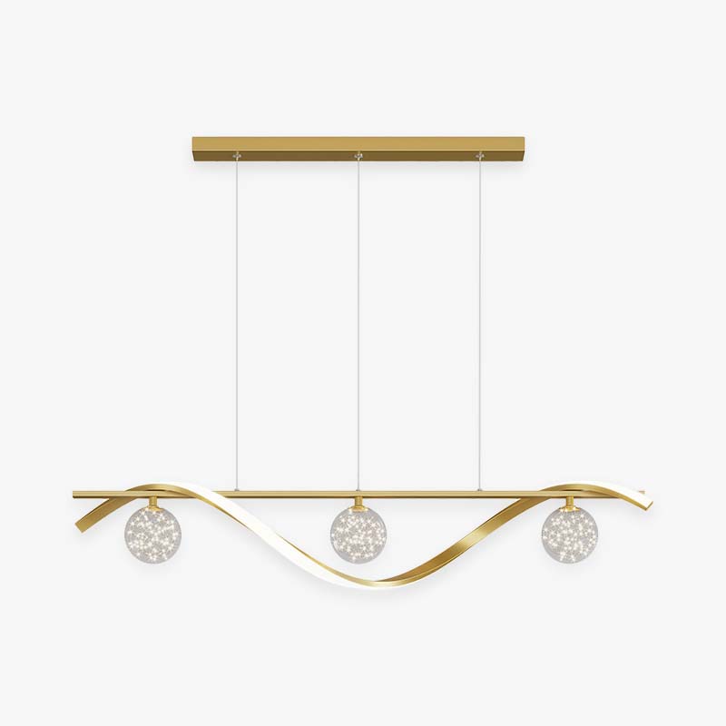 Junutas Graceful Arc with Glass Globes Pendant Light