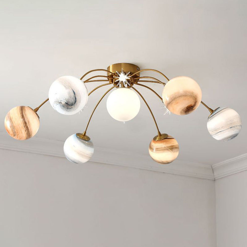 Zomovir Modern Planet Flush Mount Ceiling Light, Living Room